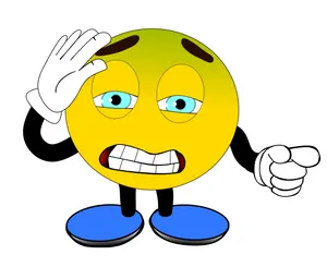 黄色卡通恶心表情图片_1