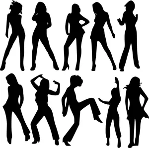 女性人物剪影素材图片_1