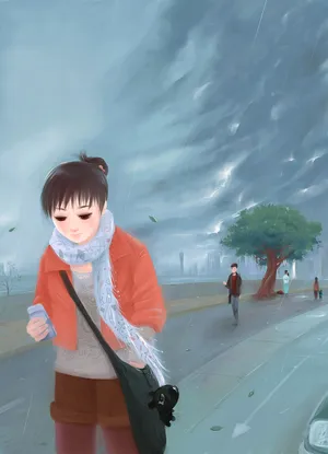 伤感插画图片