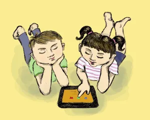 两小无猜插画图片_1