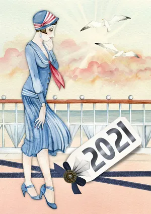 2021新年水彩插画图片_1