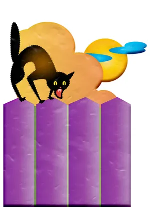 万圣节黑猫插画图片_1