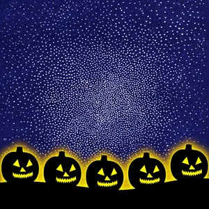 万圣节南瓜灯星空背景图片_1