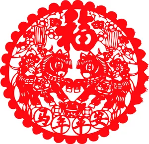 马年剪纸图片