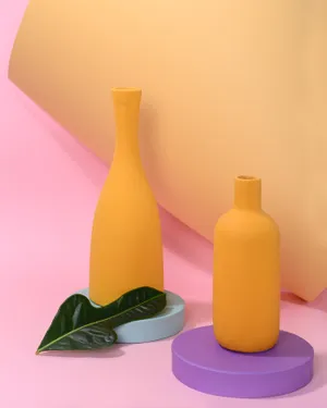 黄色陶瓷花瓶图片_1