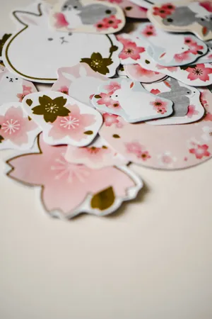 桌上樱花贴纸图片_1