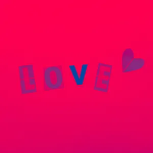 红色背景上的love文字图片