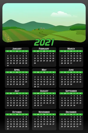 2021年年历表全图第1张