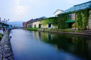 日本北海道小樽运河风景图片