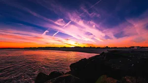 唯美的紫色晚霞风景图片第张