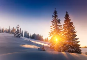 雪山上的夕阳景观图片第张