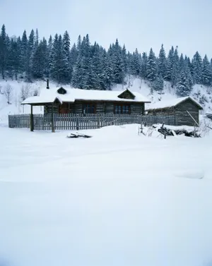 雪与村庄图片第张