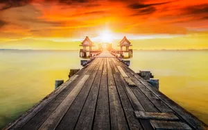 唯美码头景色图片第张