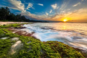 海滩夕阳景色图片第张