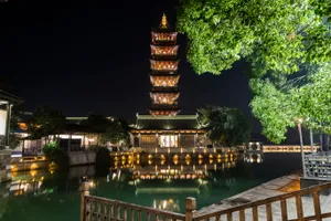 浙江乌镇西栅夜景图片第张