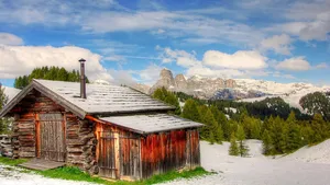 意大利多洛米蒂国家公园冬天自然风景图片第张