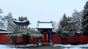 山西太原晋祠公园雪景图片第张