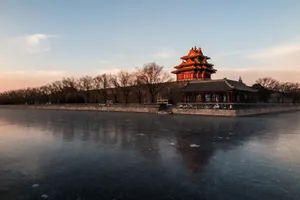 晨曦中的角楼风景图片第张