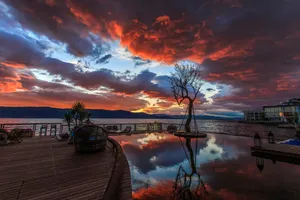 云南洱海日出风景图片第张