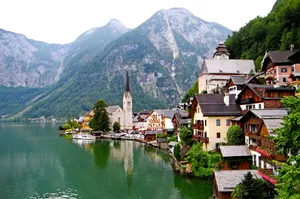 奥地利哈尔施塔特小镇风景图片第张