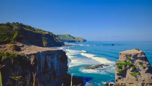 新西兰奥克兰鸟岛黑沙滩风景图片第张