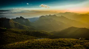 西安秦岭光头山日落风景图片第张