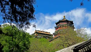 蓝天白云下的颐和园风景图片第张