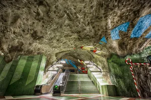瑞典首都斯德哥尔摩地铁站图片第张