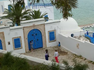 梦幻蓝白小镇图片第张