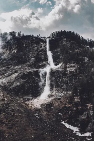 高山流水瀑布风景图片第1张