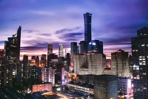 城市黄昏景色图片_1