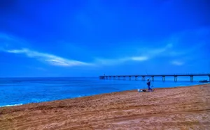 海边垂钓图片