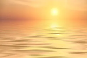 海上夕阳黄色背景图片第1张