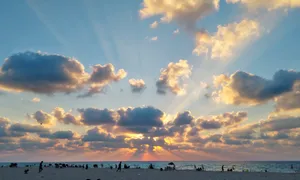 海岸天空日落风景图片