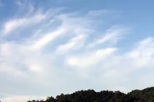 蓝天飘散白云图片