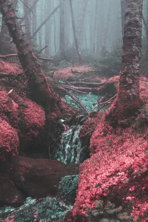 迷雾森林溪流图片_1