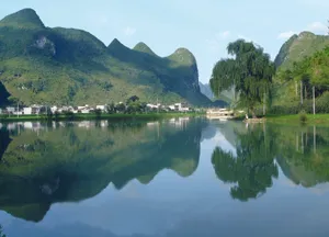平寨水库绿色风景摄影图片第1张