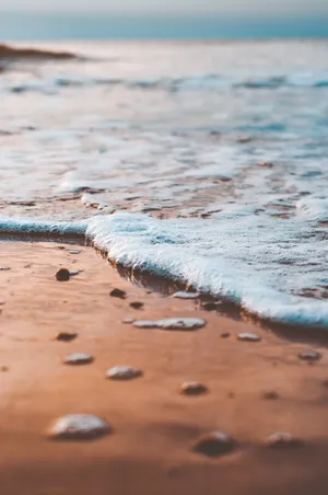 海滩浪花唯美风景图片_1