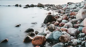 唯美海边岩石图片_8