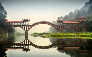 古代桥梁小桥流水风景图片_2