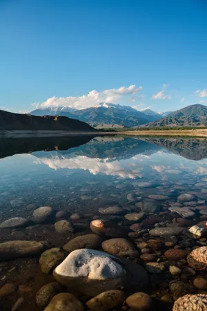 清澈见底湖水图片_1