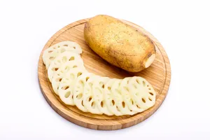 白色切开带孔的藕片图片第张