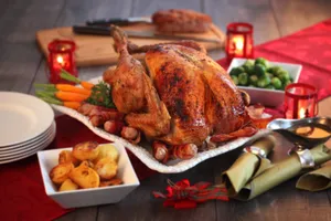 满满是肉的烤火鸡图片第张