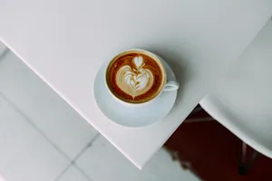 拉花咖啡俯拍图片第张