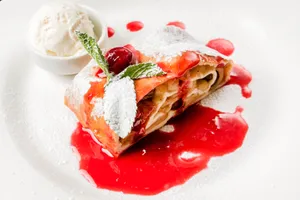 蛋卷水果营养早餐摄影高清图片第张