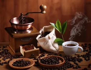 香浓的咖啡和咖啡豆图片第张