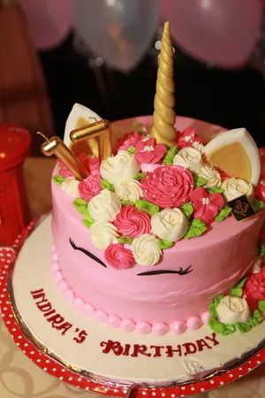 奶油裱花生日蛋糕图片