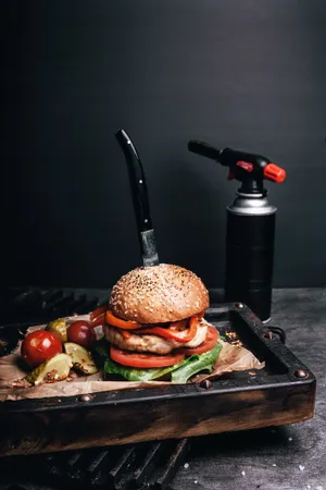 蔬菜牛肉汉堡图片_1