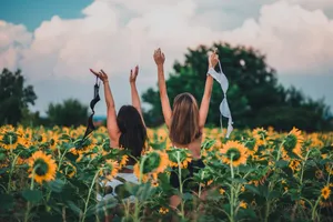 美女花海艺术摄影图片