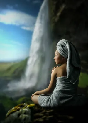 山水美女风景写真图片